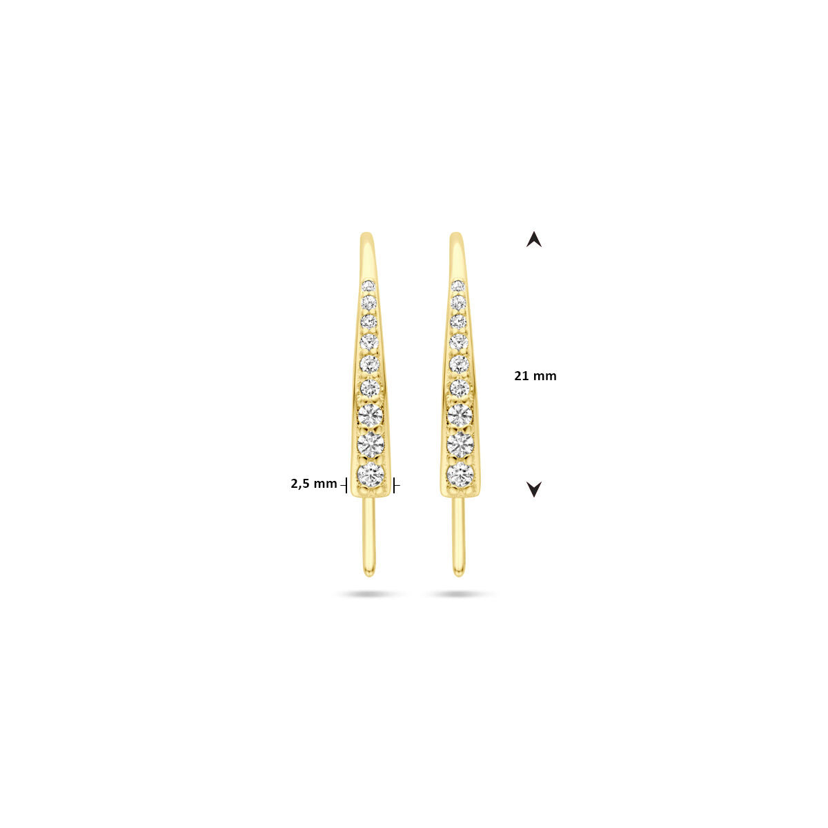 haczyki do uszu 21 mm 14K żółte złoto