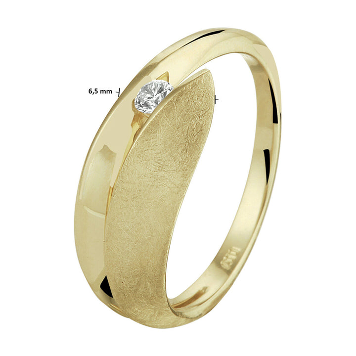 ring diamant 0.07ct h si 14K geelgoud