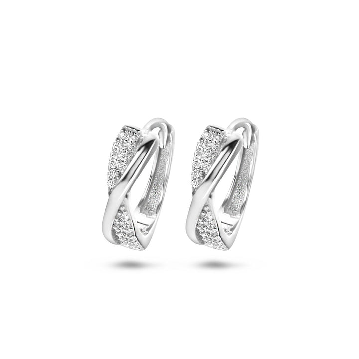 klapoorringen zirkonia zilver gerhodineerd