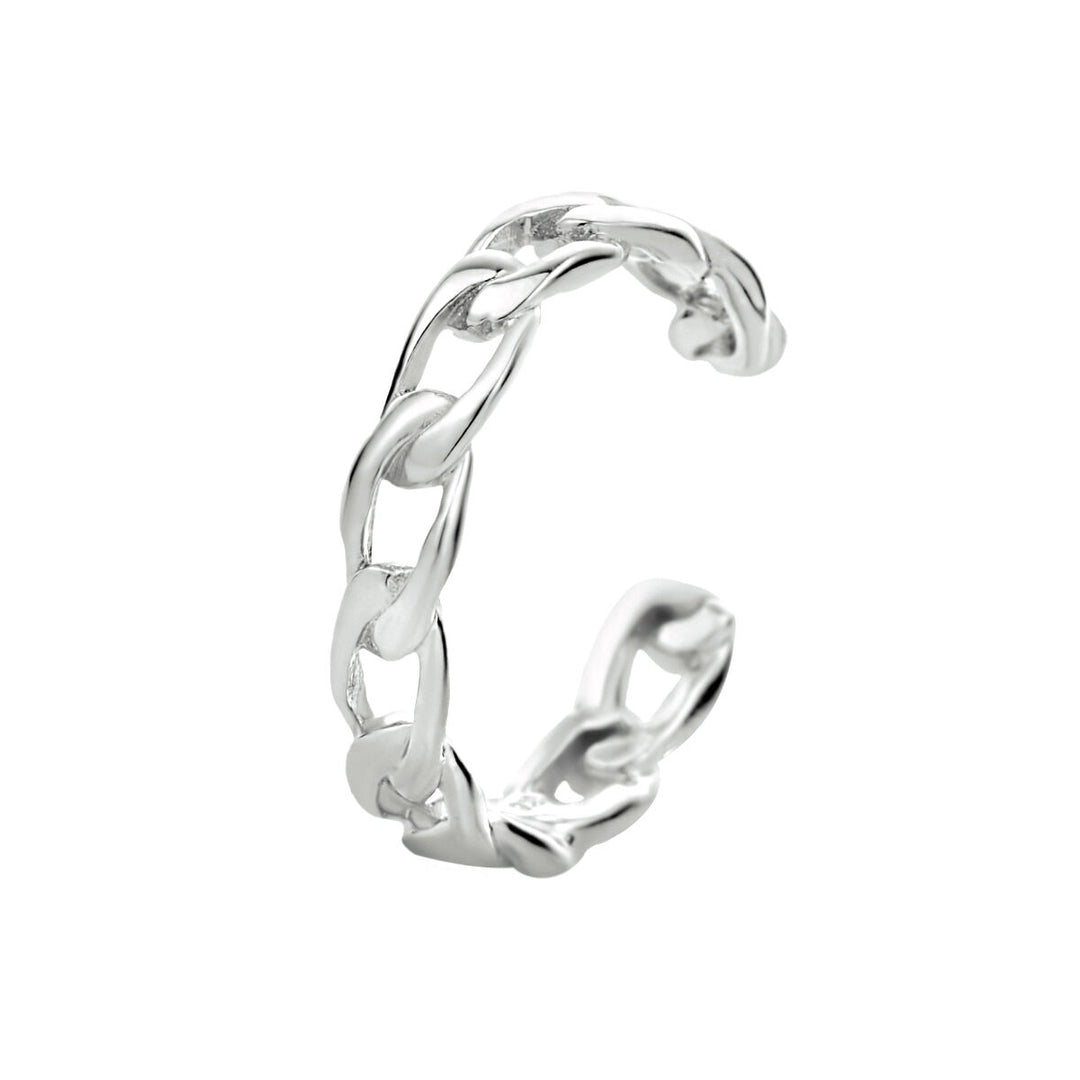 earcuff schakel zilver gerhodineerd