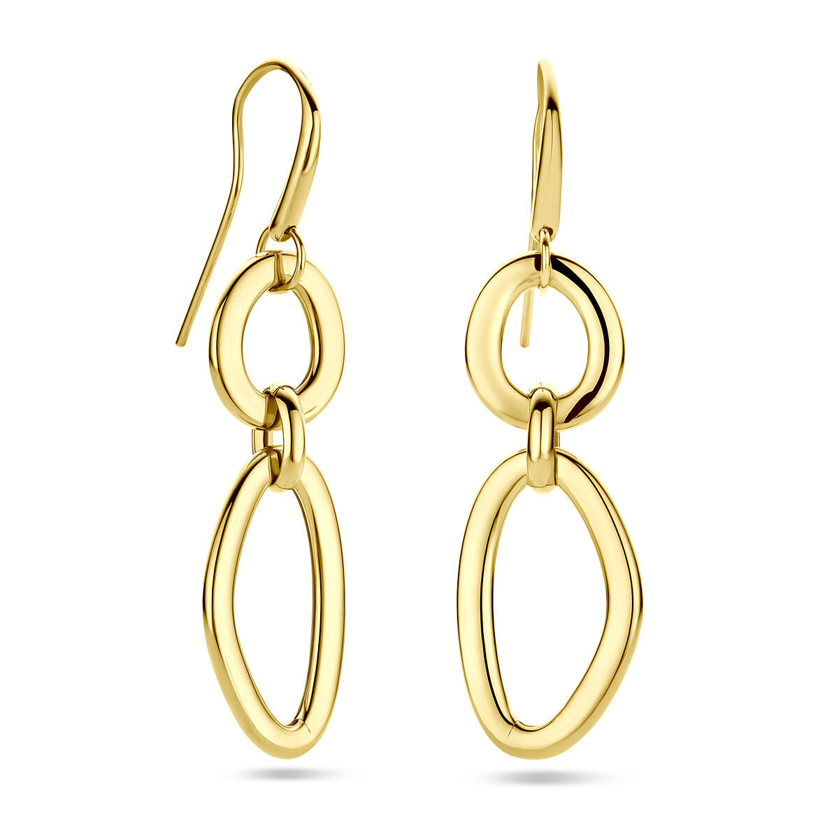 14k żółte złoto kolczyki – elegancki długi wzór
