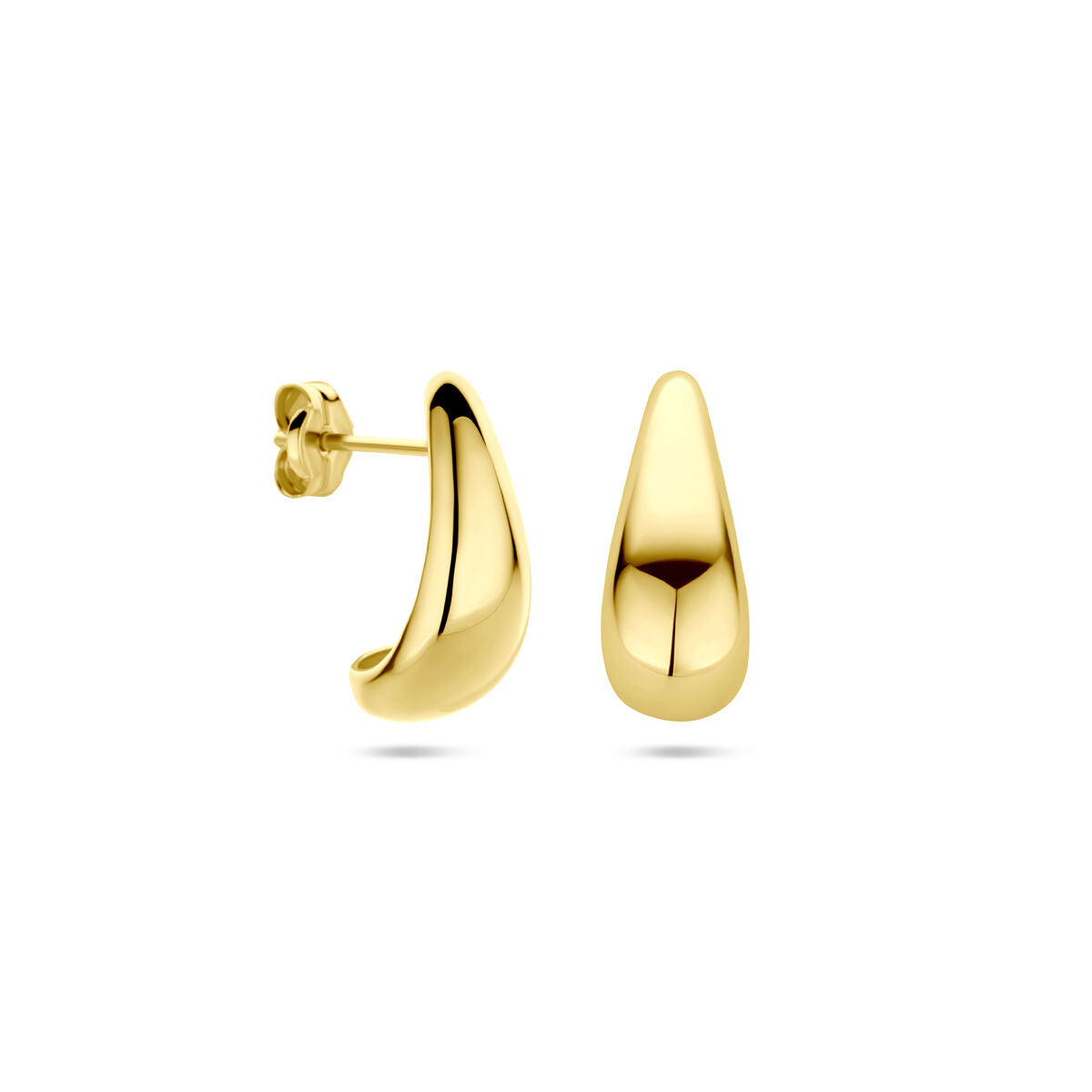 kolczyki wkrętki kropla 15,5 mm 14K żółte złoto