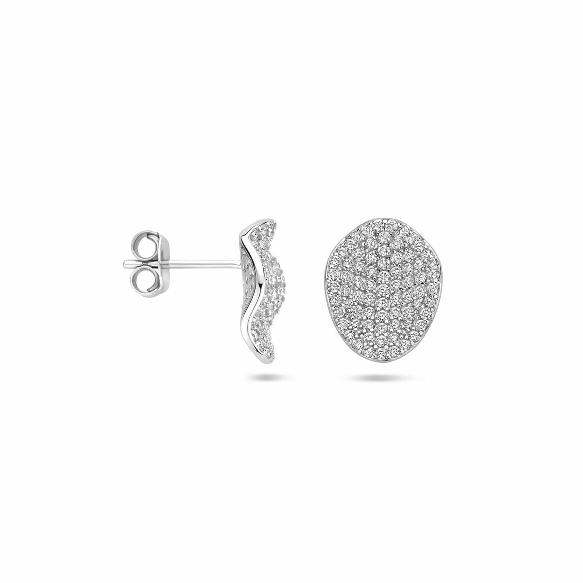 kolczyki wkrętki cyrkonia 13 mm srebro rodowane