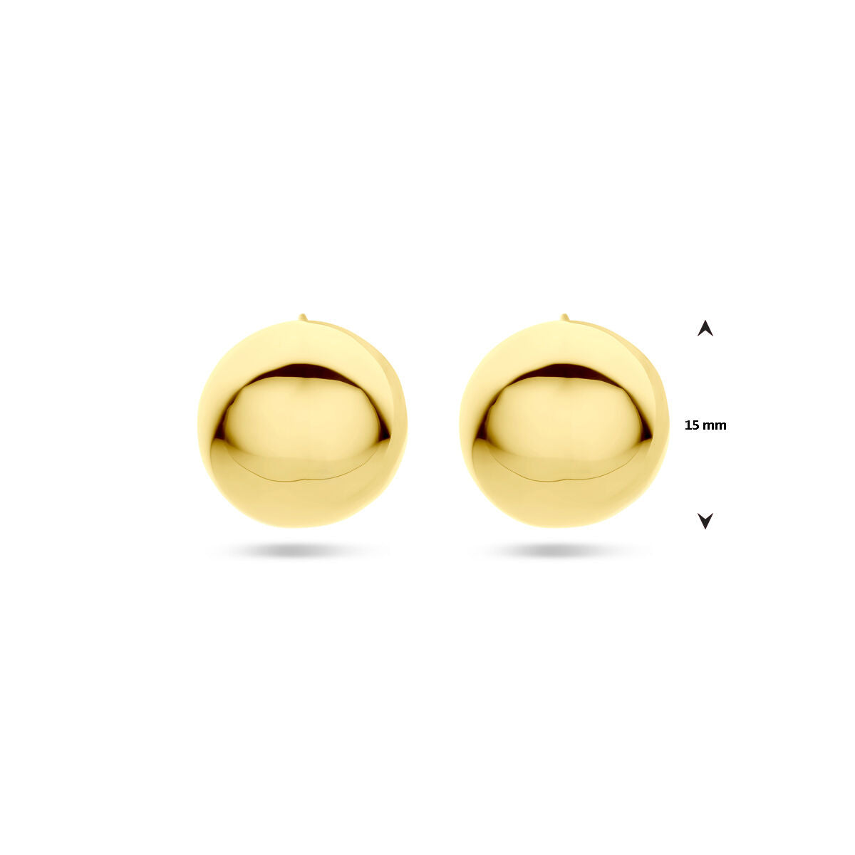 kolczyki koła 15 mm 1 mikron srebro pozłacany (żółte)