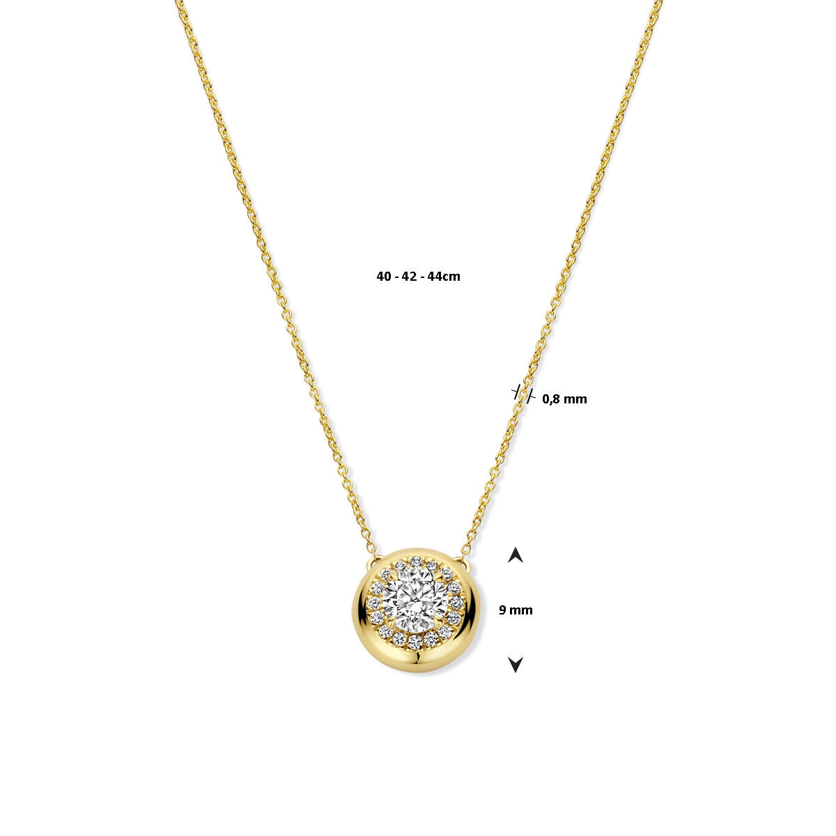 naszyjnik z lab-grown diamentem 0.49ct h si 14K żółte złoto