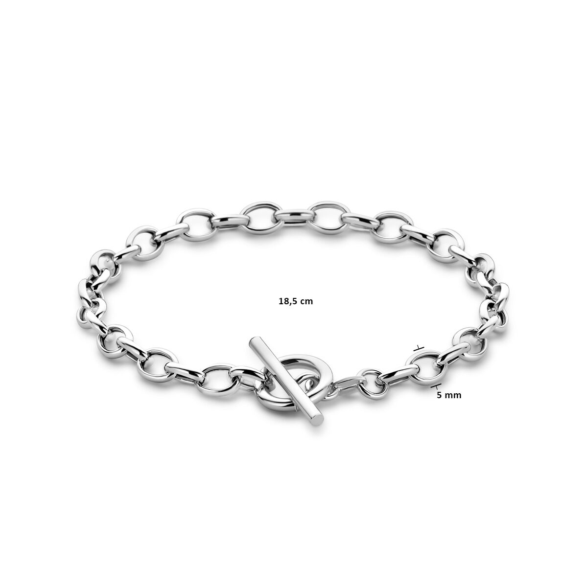 bransoletka marine 5 mm 18,5 cm zapięcie kapitałowe srebro rodowane