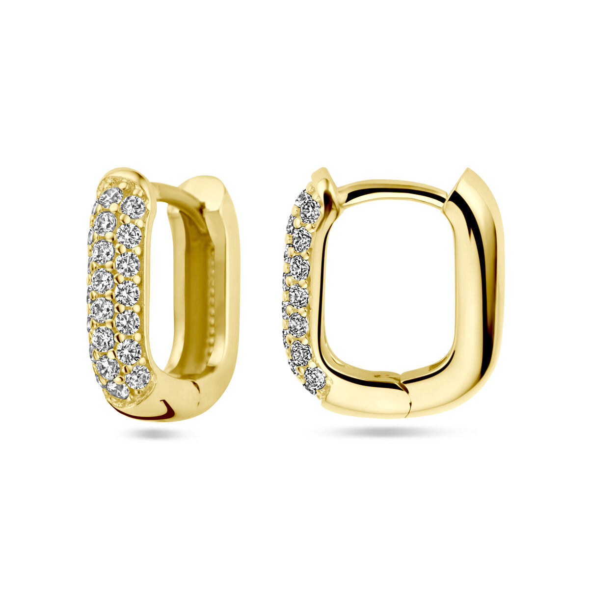 klapożki diament 0.36ct (2x 0.18ct) h si 14K żółte złoto