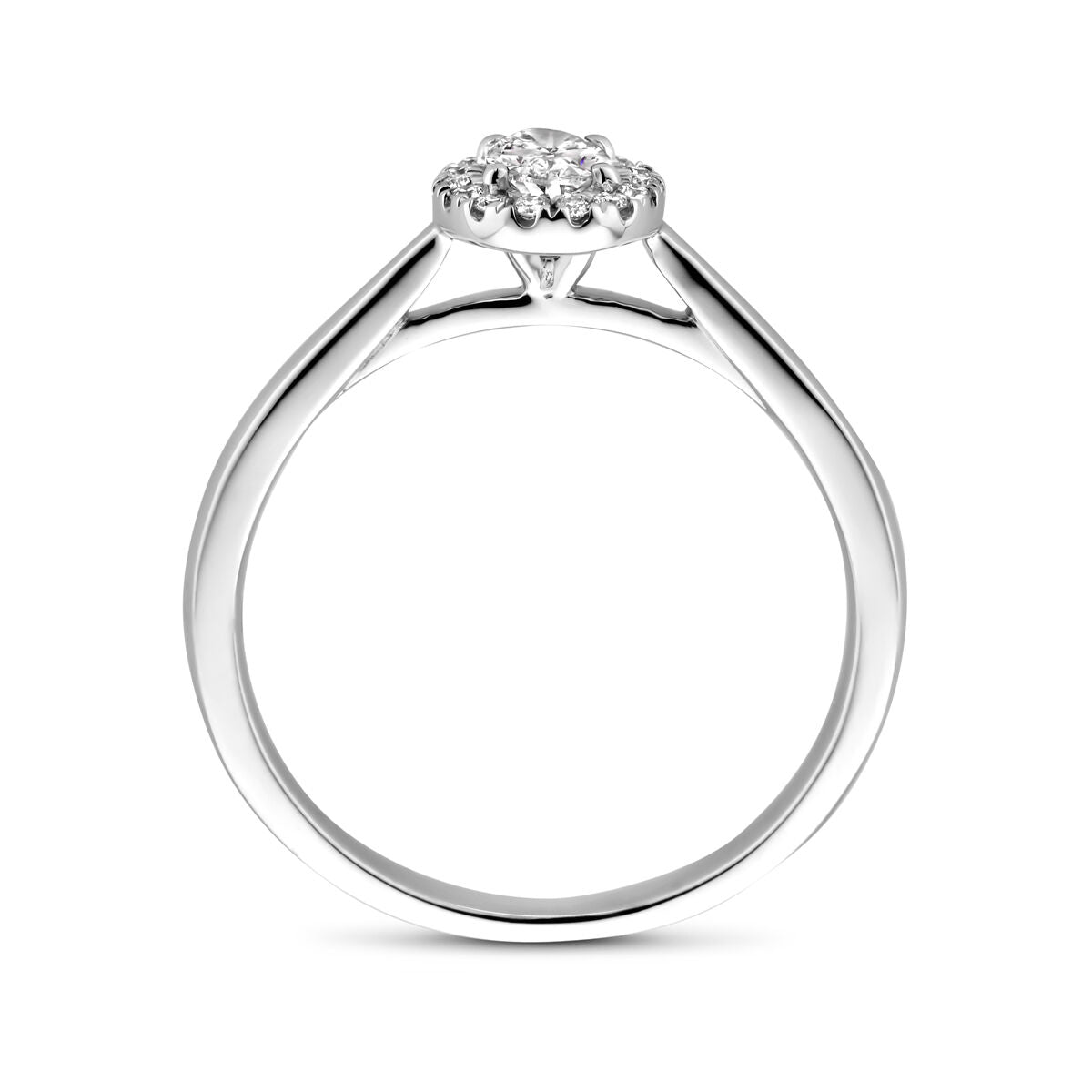 pierścionek z lab-grown diamentem 0.32ct h si 14K białe złoto