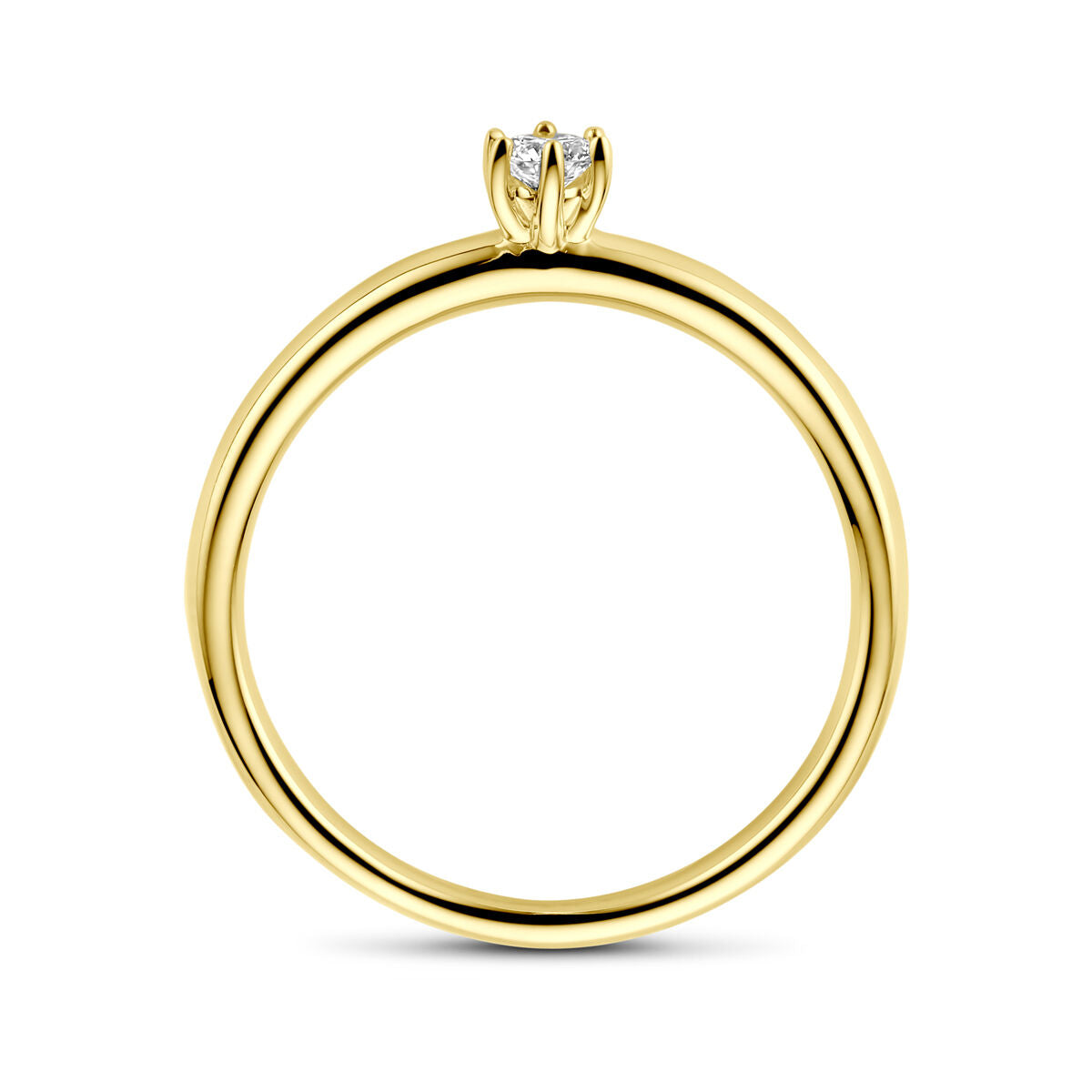 pierścionek zaręczynowy diament 0.10ct h si 14K żółte złoto