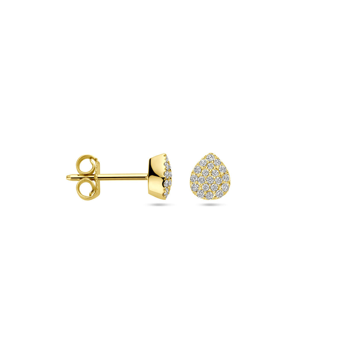 kolczyki wkrętki kropla diament 0.21ct (2x 0.105ct) h si 6 mm 14K żółte złoto