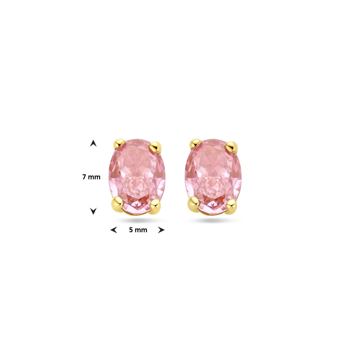kolczyki wkrętki cyrkonia padparadscha 14K żółte złoto