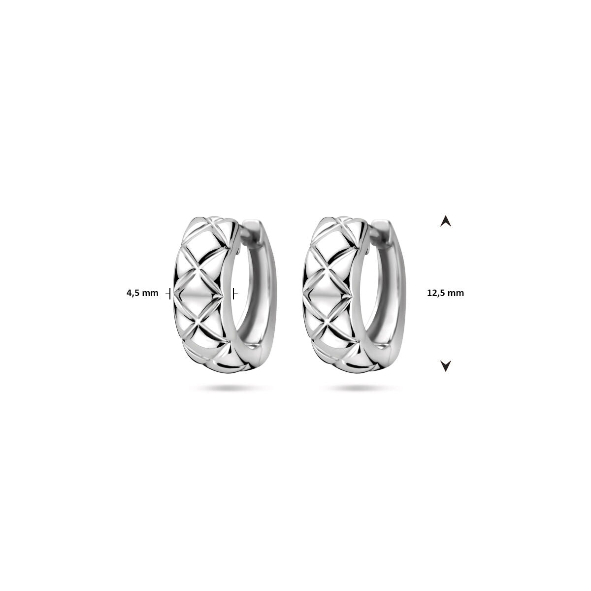 kolczyki koła 12,5 mm srebro rodowane