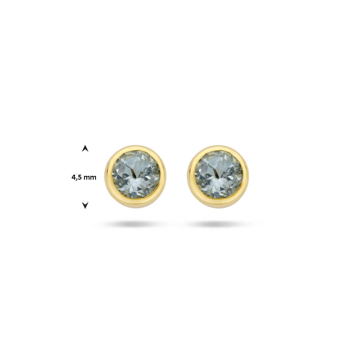kolczyki wkrętki niebieski topaz 14K żółte złoto