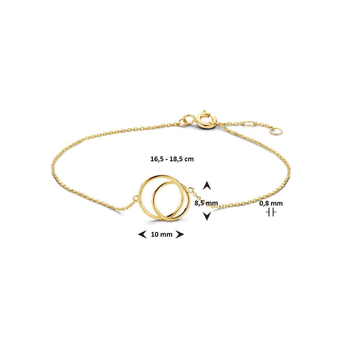 Gouden armband dames rondjes 14K