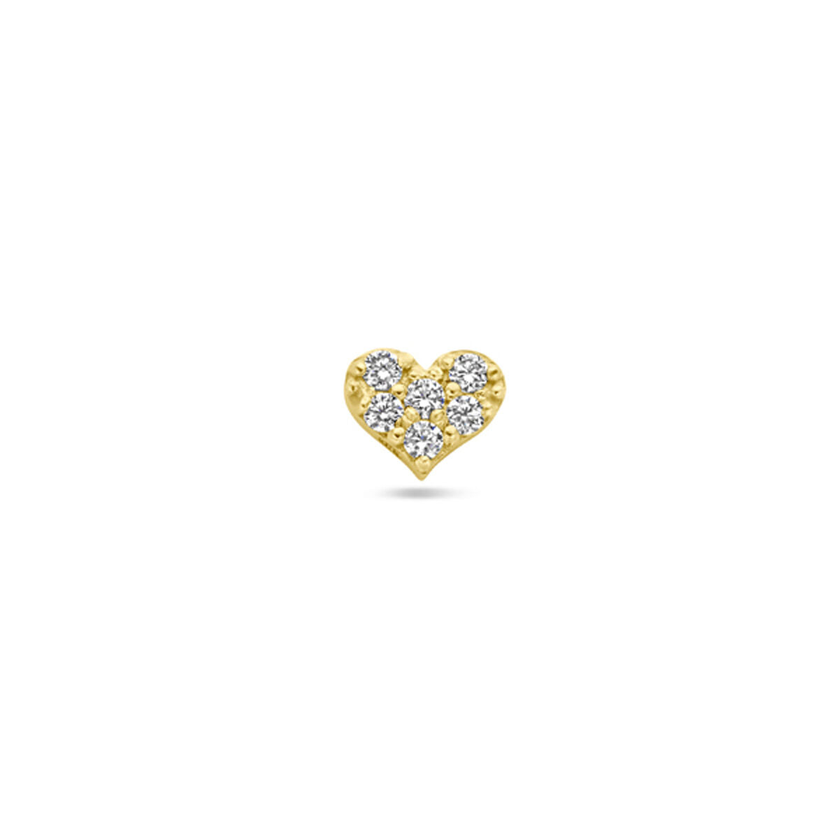 piercing w kształcie serca cyrkonia 3,5 mm 14K żółte złoto