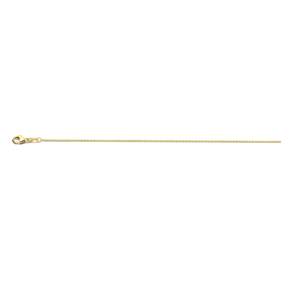 collier anker gediamanteerd 1,1 mm 41 - 43 - 45 cm 18K geelgoud