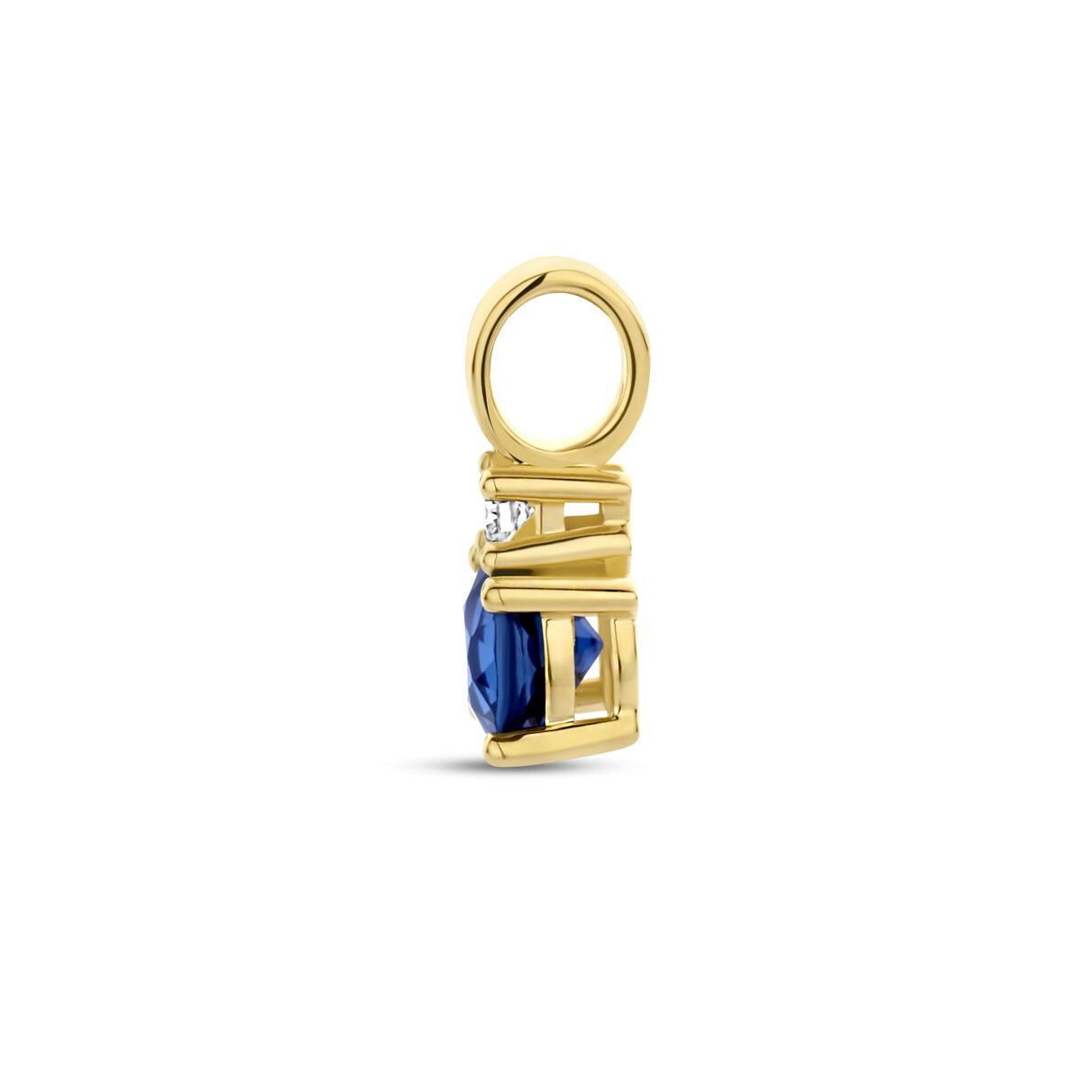 wisiorek z szafirem i diamentem 0.02ct h p1 14K żółte złoto