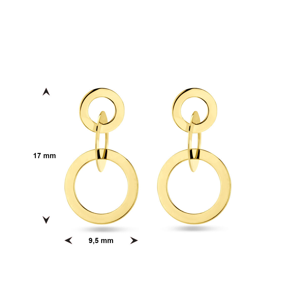 kolczyki koła 14K żółte złoto