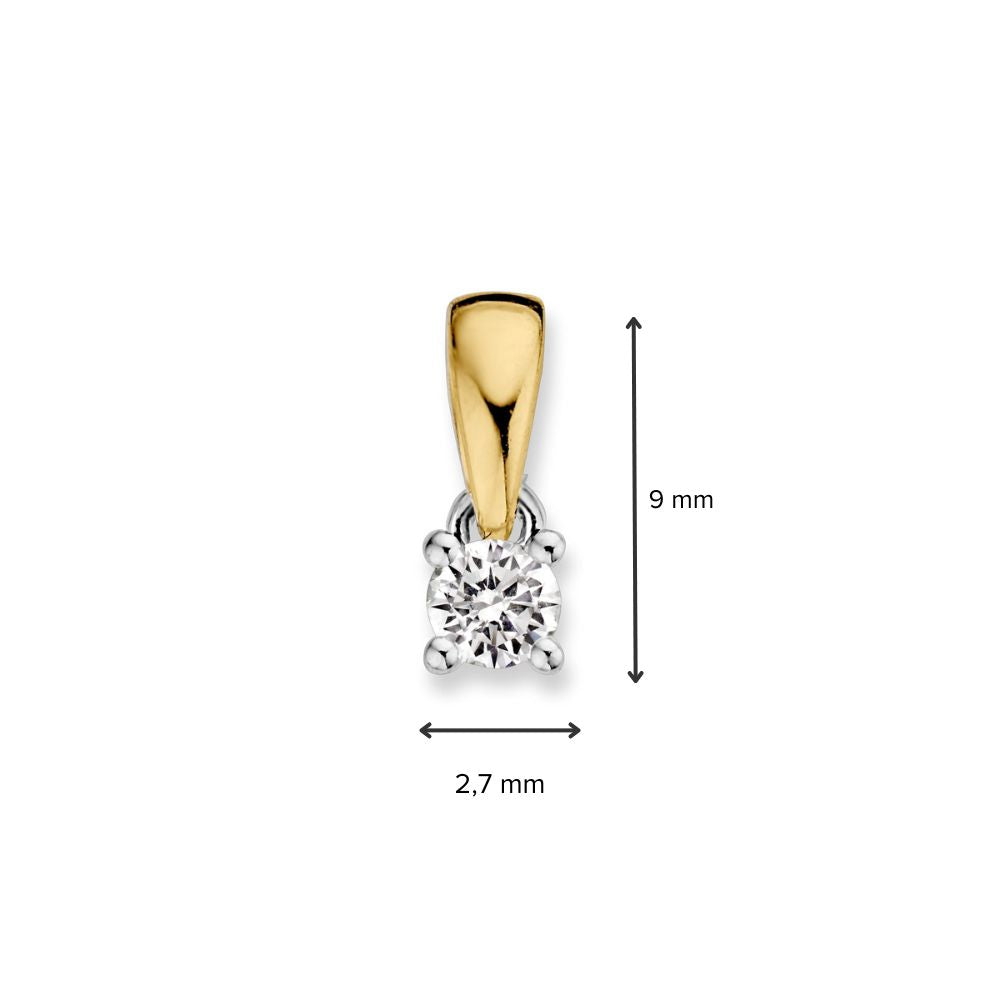 Bicolor Złoty Wisiorek z 0,10 ct Brylantowym Diamentem – Ponadczasowa Elegancja dla Damskich