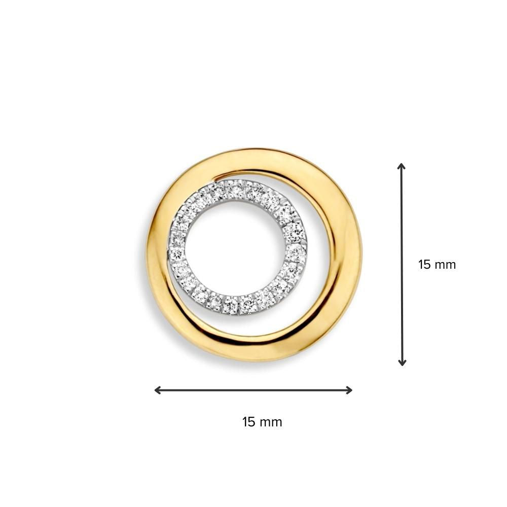 Bicolor Wisiorek z 0.11 Karata Brylantowym Diamentem – 14 Karat Złoto