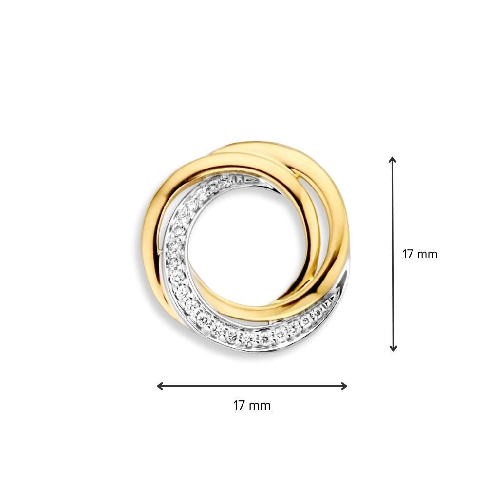 Bicolor Wisiorek z Diamentem – 14 Karat, 0.11 Karata Brylant