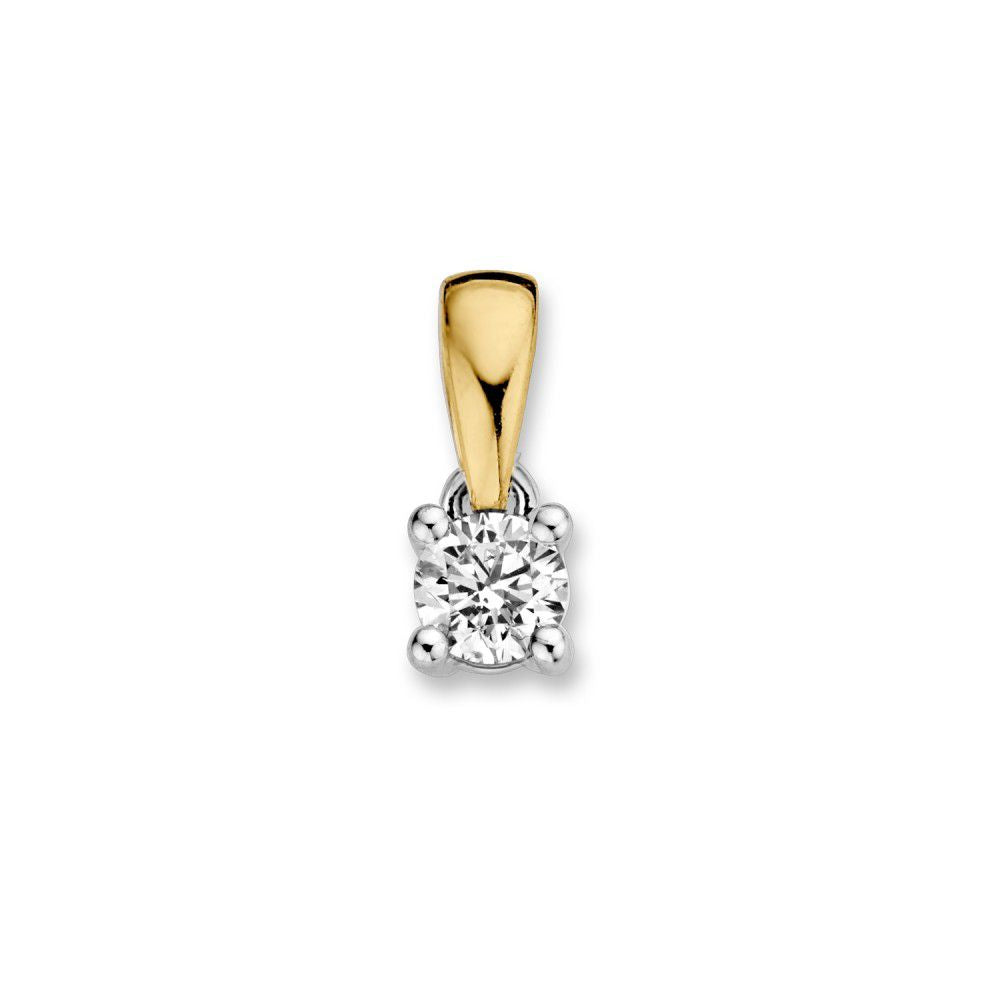 Bicolor wisiorek z 14-karatowego złota z diamentem o masie 0,16 ct.