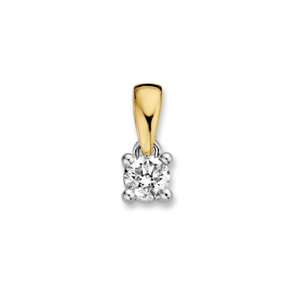 Bicolor wisiorek z 14-karatowego złota z diamentem o masie 0,20 ct.