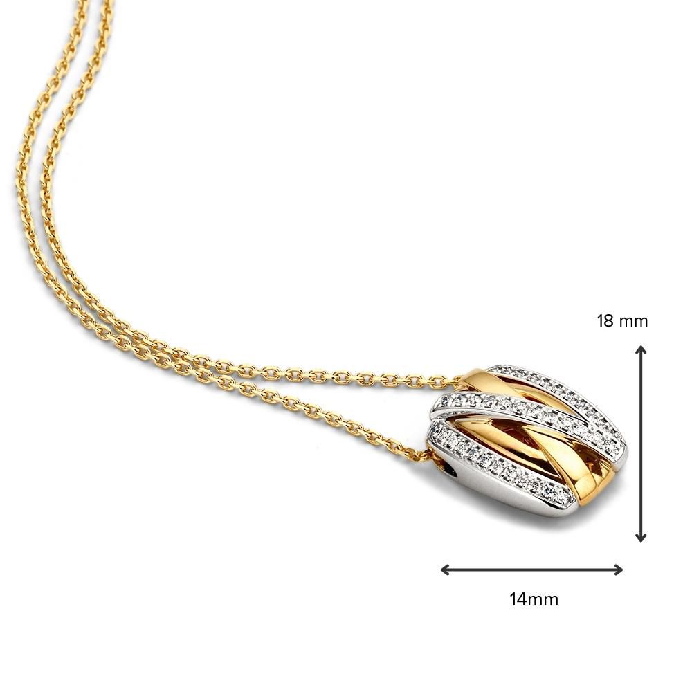 Bicolor złoty wisiorek z diamentem brylantowym 0,25 crt - 14 karat