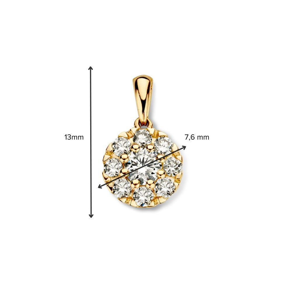 Klasyczny Wisiorek z Żółtego Złota Entourage z 0,40 ct Diamentami – Elegancja w 14 Karatowym Złocie