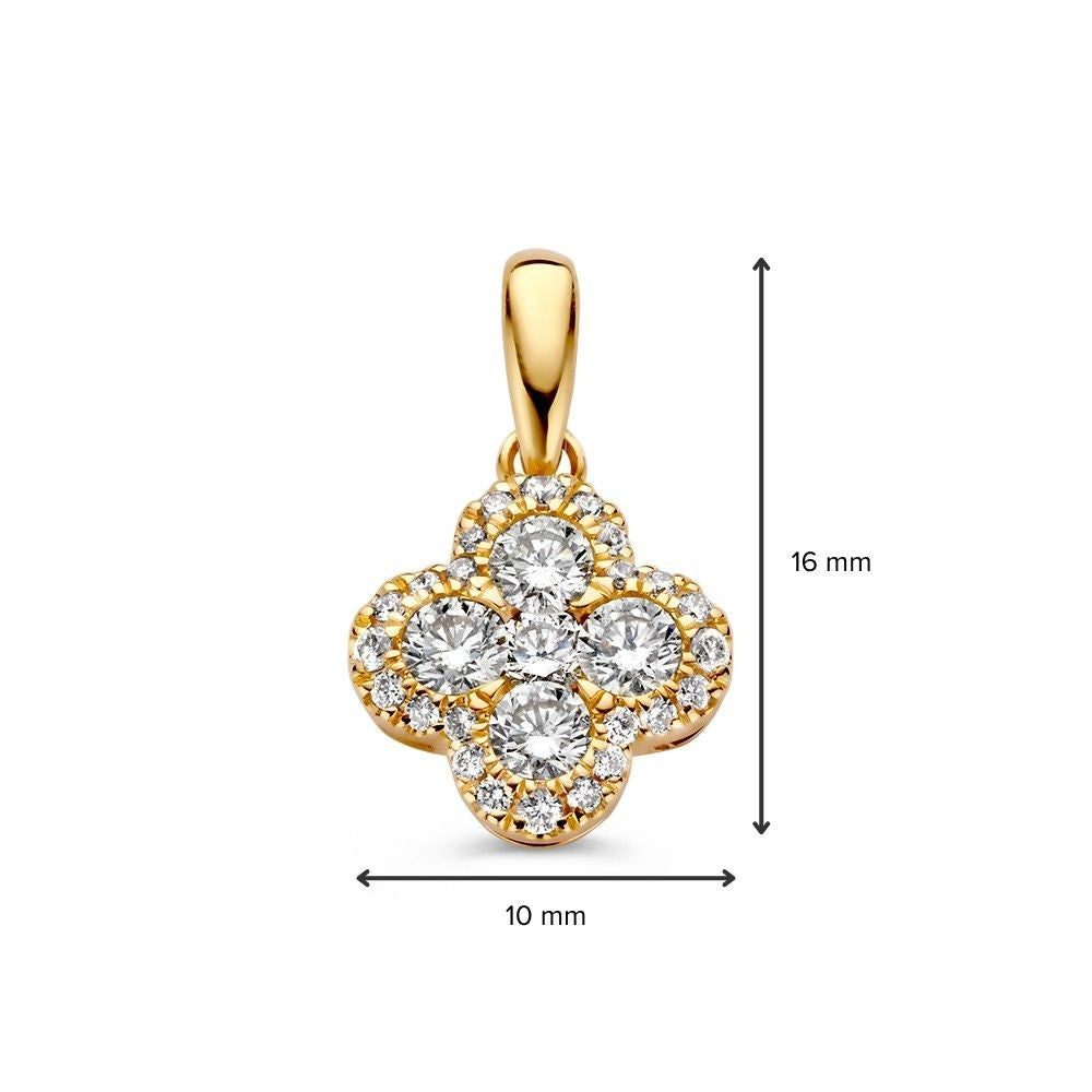 Żółte Złoto Wisiorek z 0,48 crt Diamentem – Elegancki Wisiorek z 14 Karatowego Złota dla Damskich