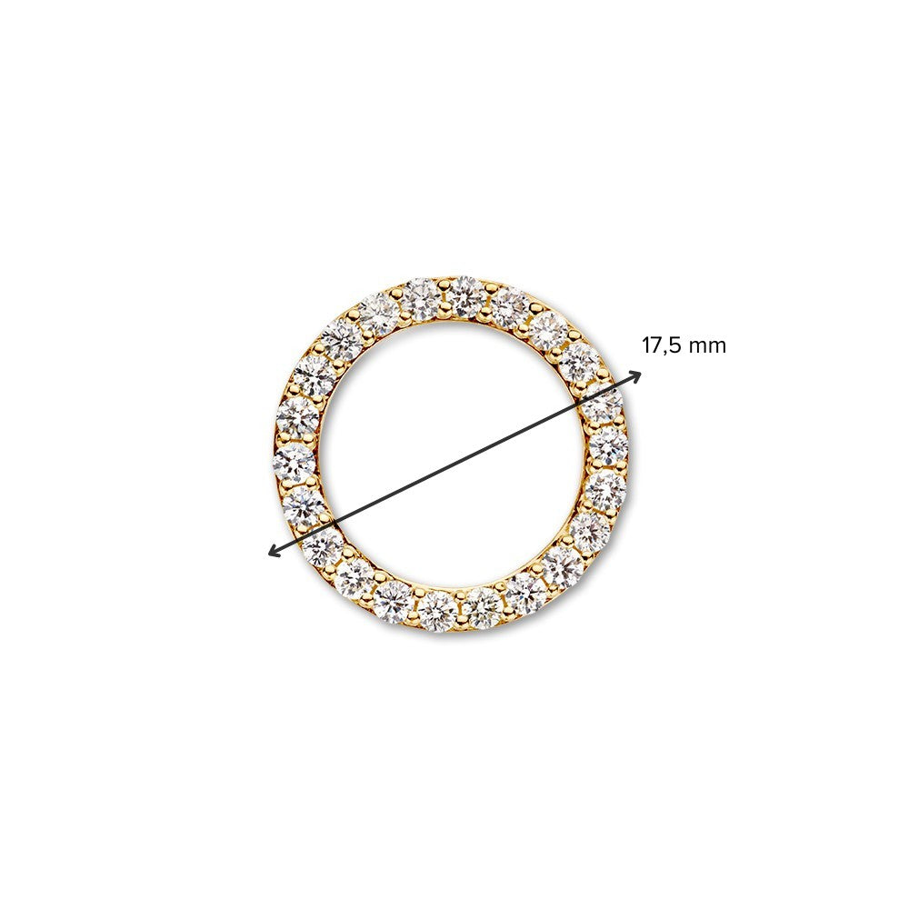 Elegancki Żółte Złoto Okrągły Wisiorek z 0,74 ct Błyszczących Diamentów i Ukrytymi Oczkami