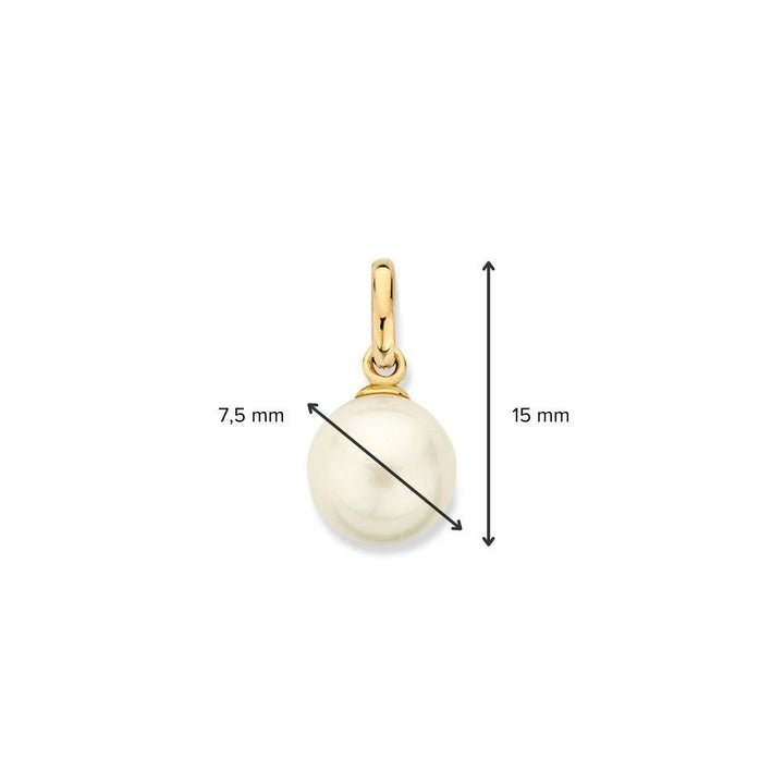 Elegante Geelgouden Hanger met Zoetwaterparel – 14 Karaat Goud