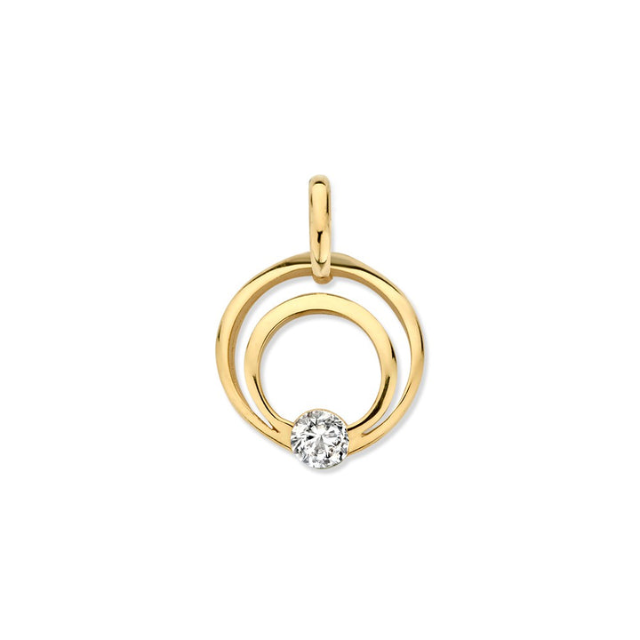 14K Geelgouden Hanger met Zirkonia – Elegante Sieraad voor Dames