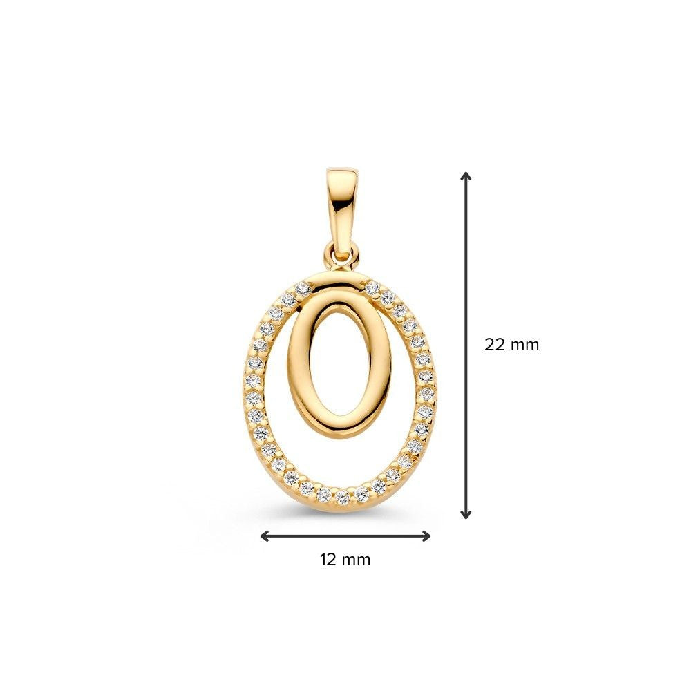 14K Żółte Złoto Naszyjnik z Diamentem – Elegancka Biżuteria dla Damskich