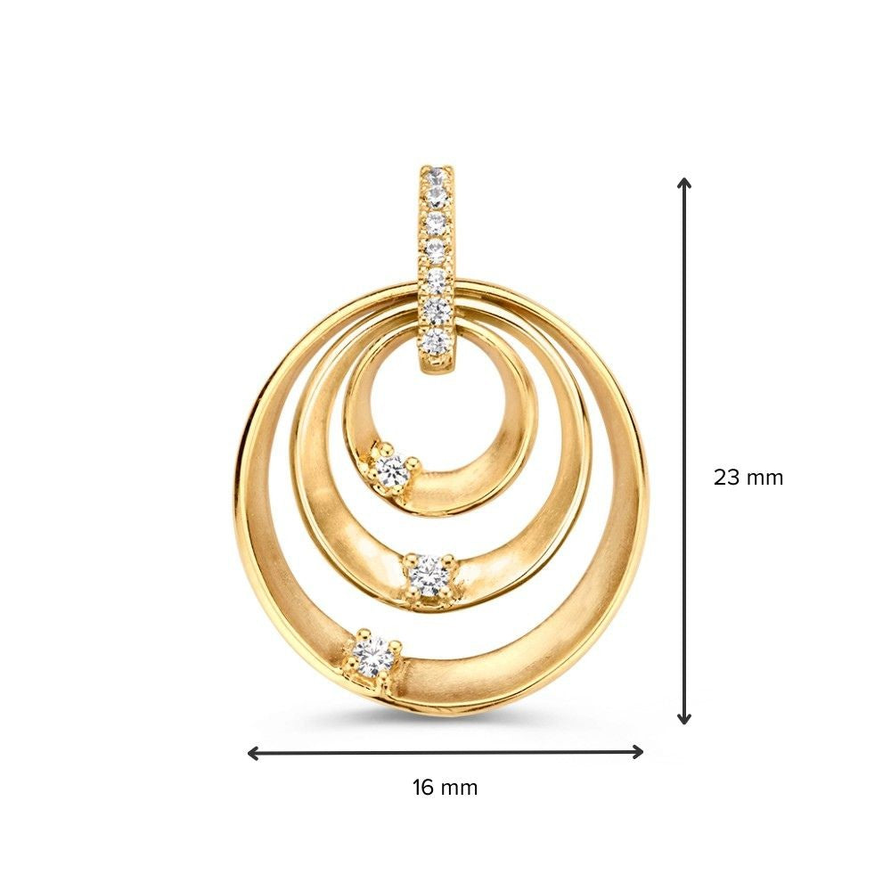 Bicolor wisiorek z cyrkoniami – 14 karat, 1,6 grama, 16 mm