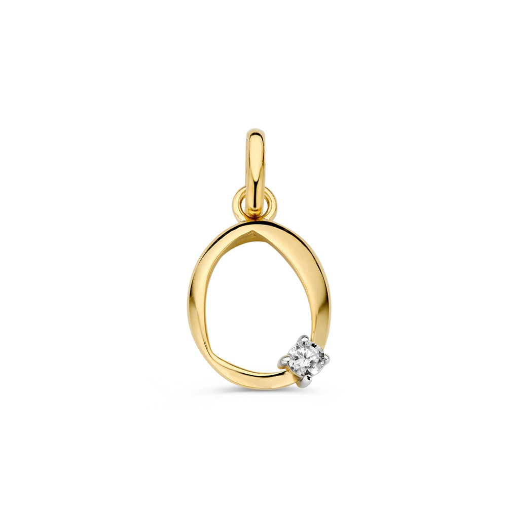 Hanger geelgoud zirkonia
