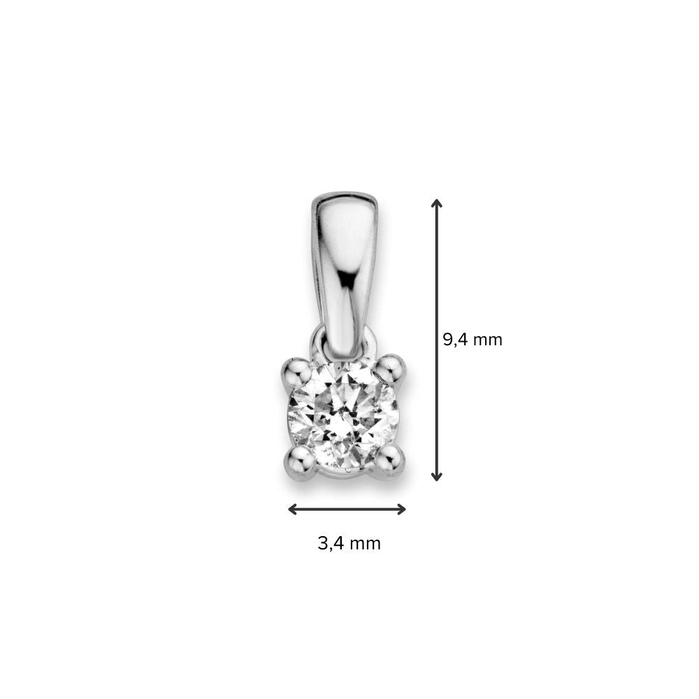 Wisiorek z białego złota 14 karatów z diamentem brylantowym 0,19 ct