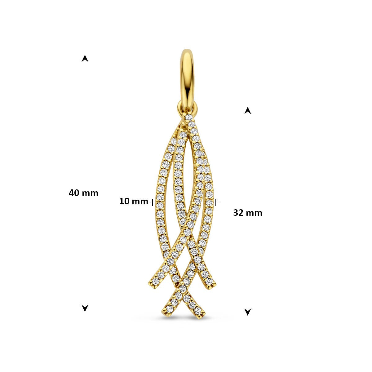 14k żółte złoto wisiorek z diamentem