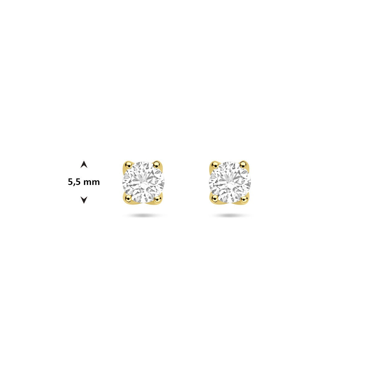 14k żółte złoto kolczyki wkrętki z diamentem lab grown – 1.0 ct