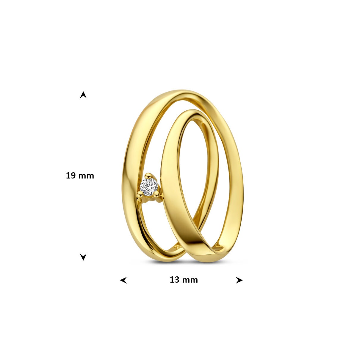 Złoty wisiorek z diamentem – 14k żółte złoto