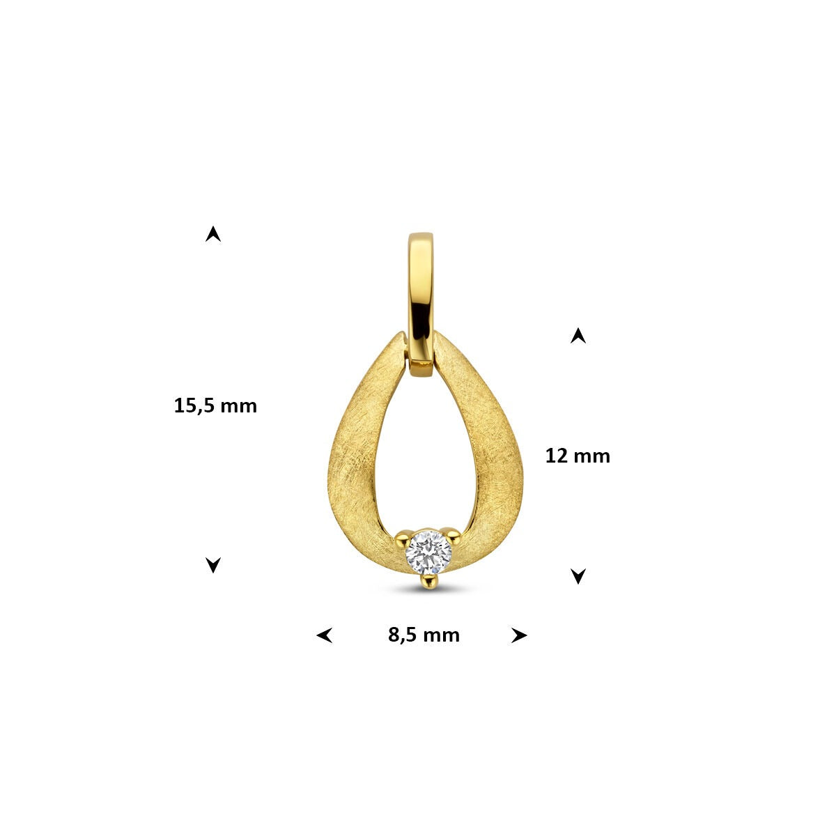 14k żółte złoto wisiorek z diamentem