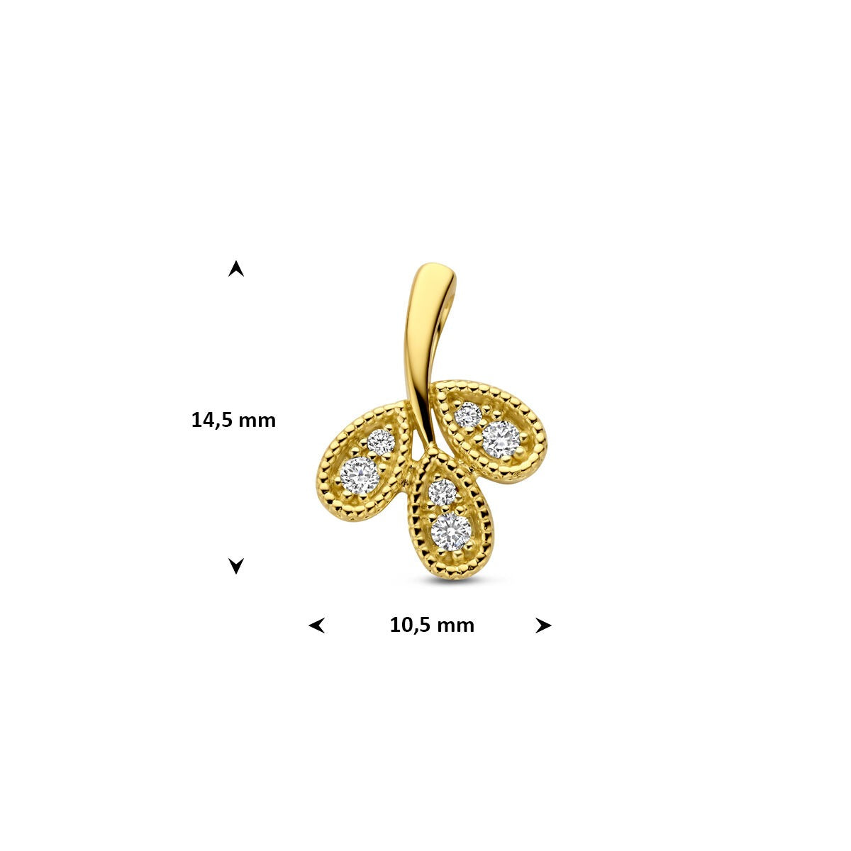 14k żółte złoto wisiorek z diamentem