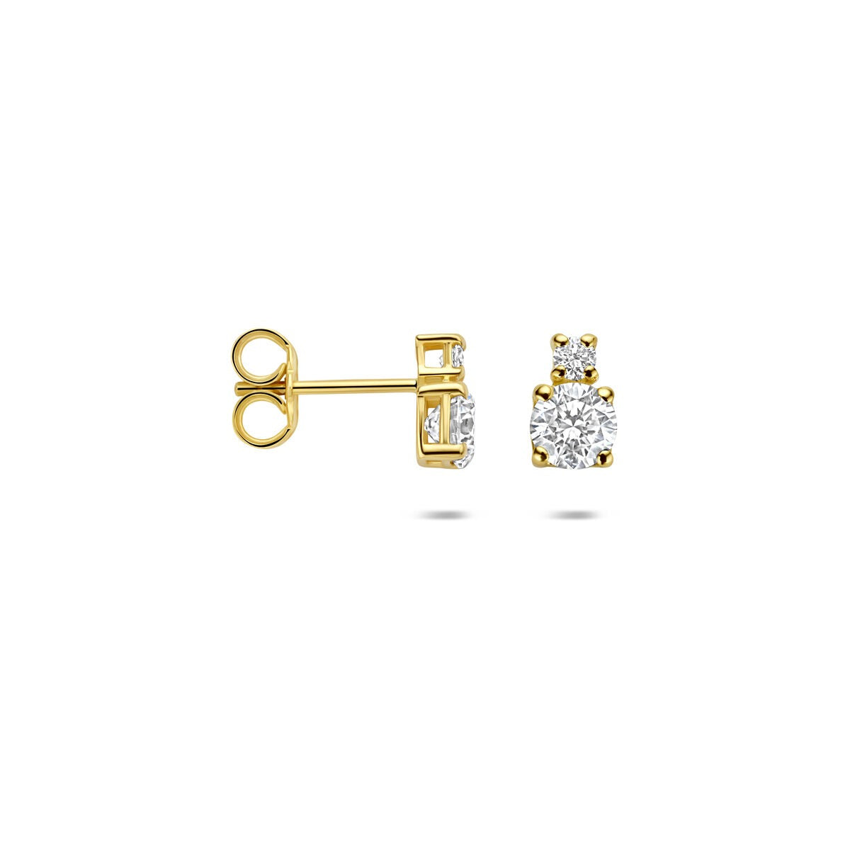 14k żółte złoto kolczyki wkrętki z diamentem hodowanym w laboratorium