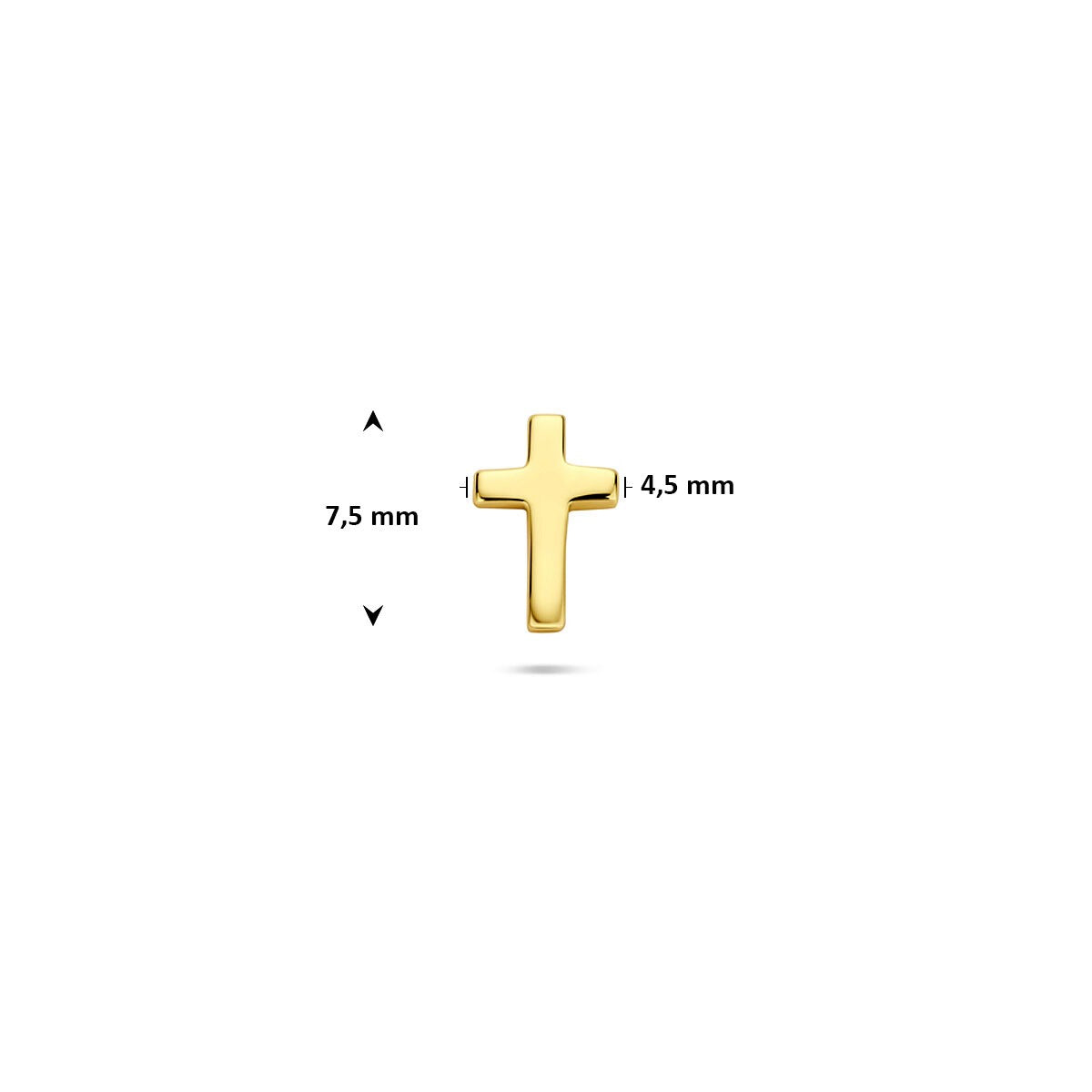 Pozłacany srebrny piercing w kształcie krzyża – 925 srebro