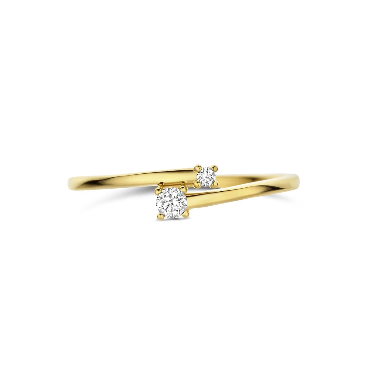 Pierścionek damski ze złota z diamentem – 14k żółte złoto