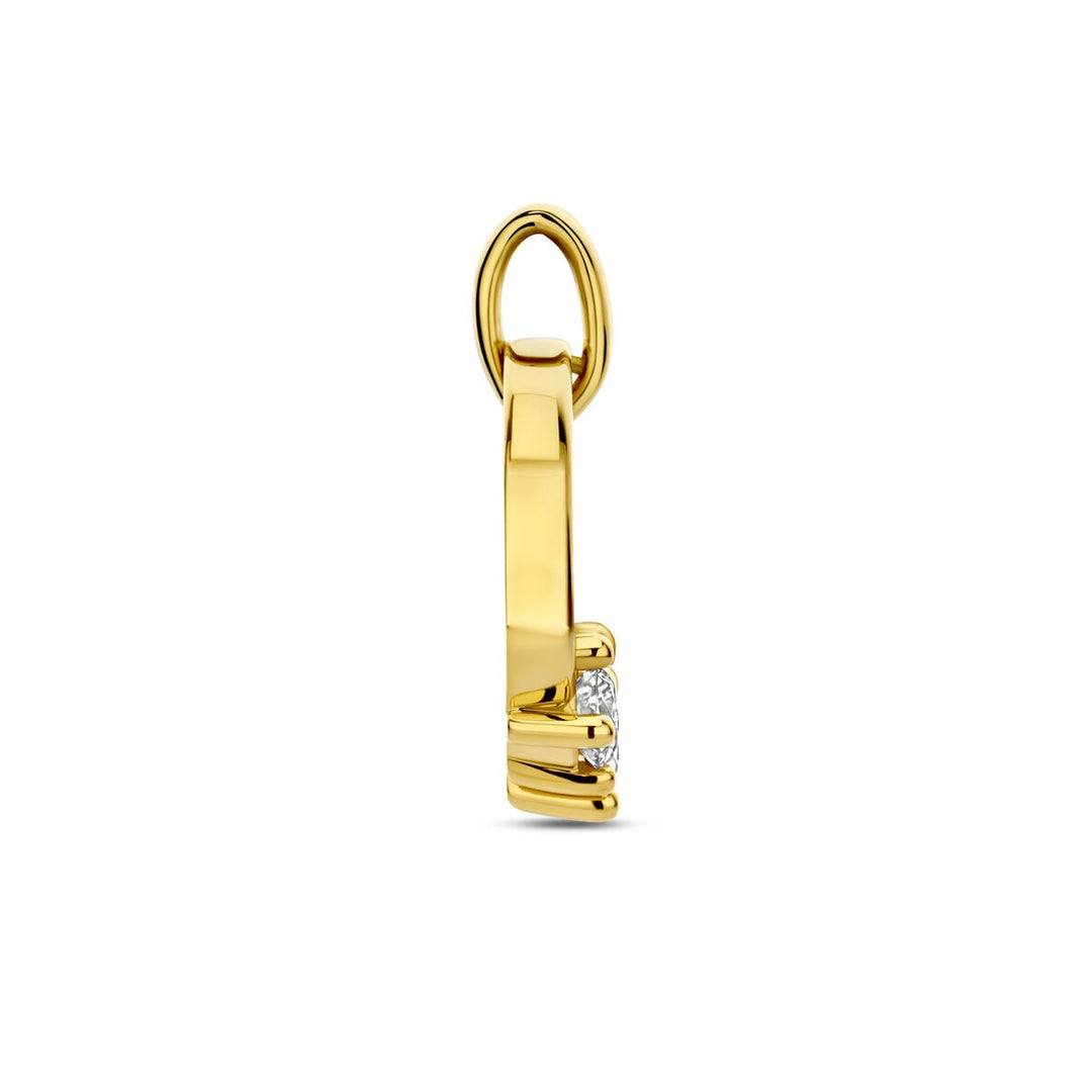 14k Geelgouden hanger met lab grown diamant