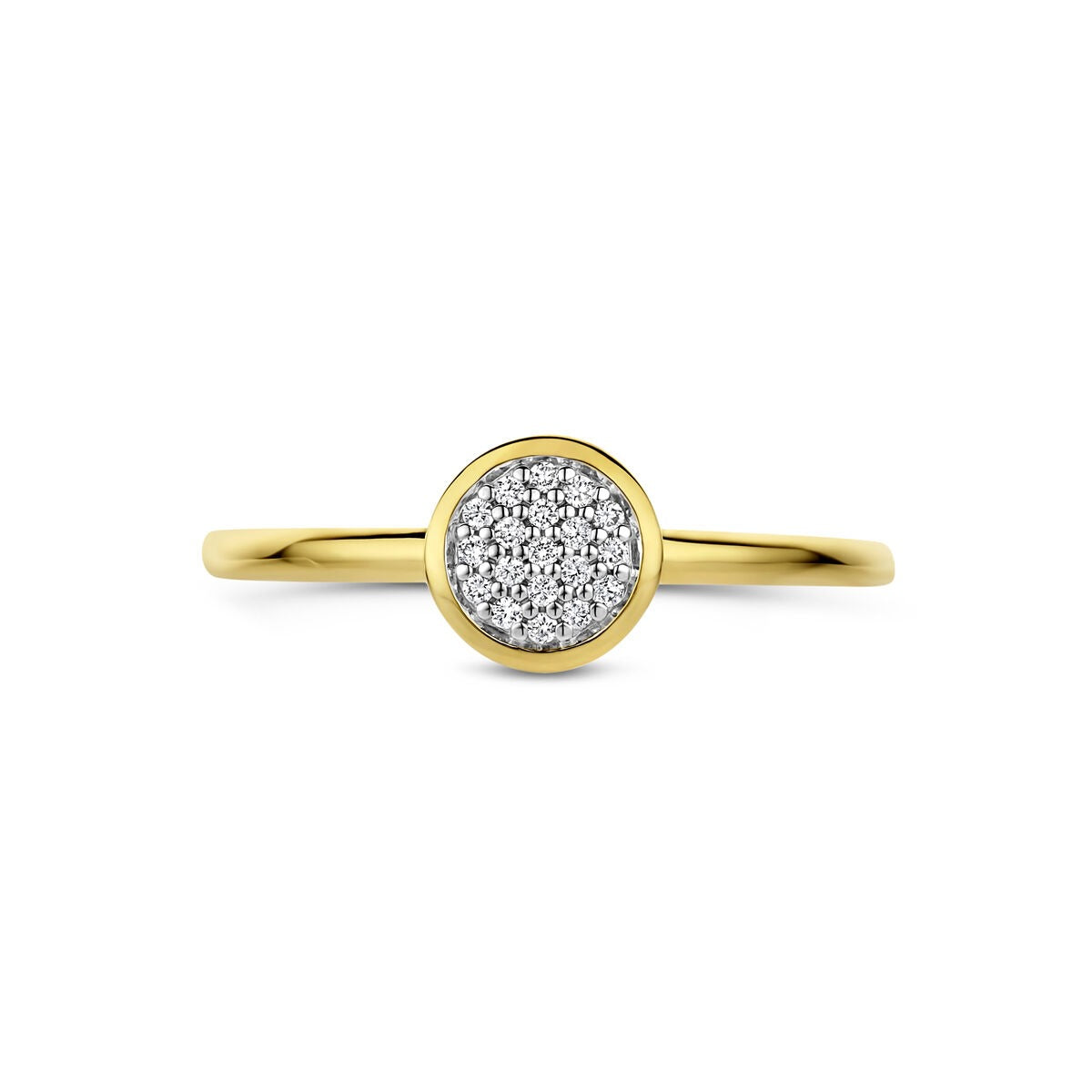 14k żółte złoto pierścionek z diamentem