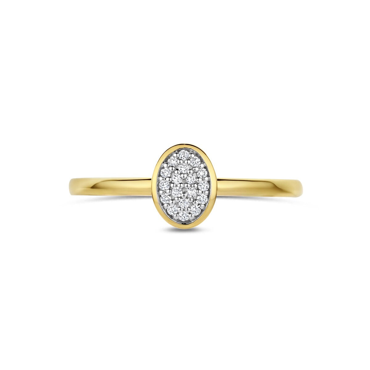 14k żółte złoto pierścionek z diamentem