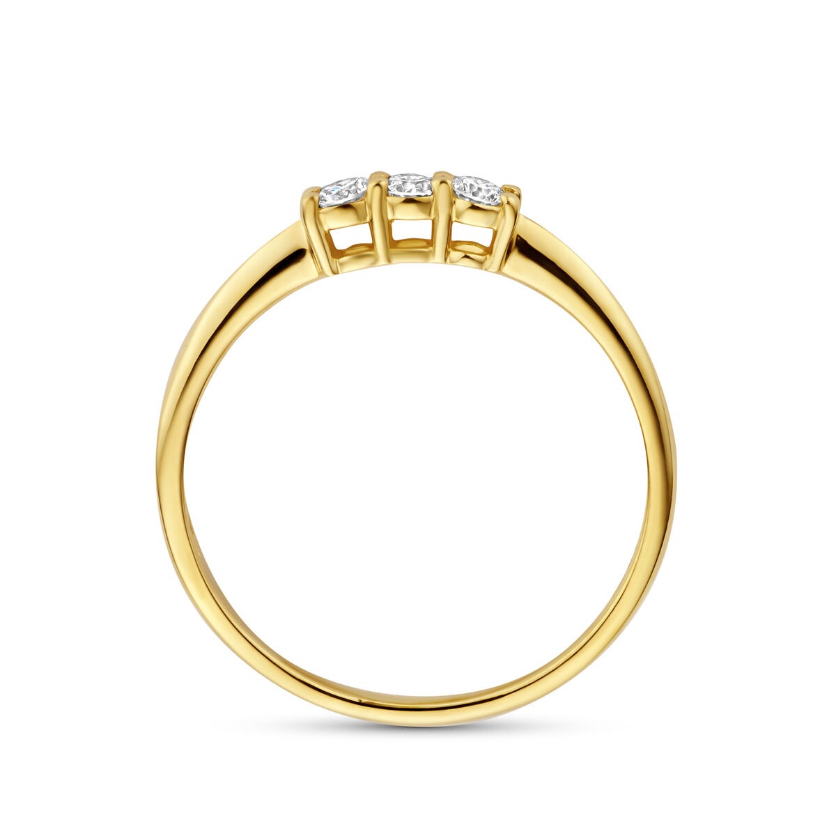 14k Żółte złoto pierścionek z diamentem hodowanym w laboratorium