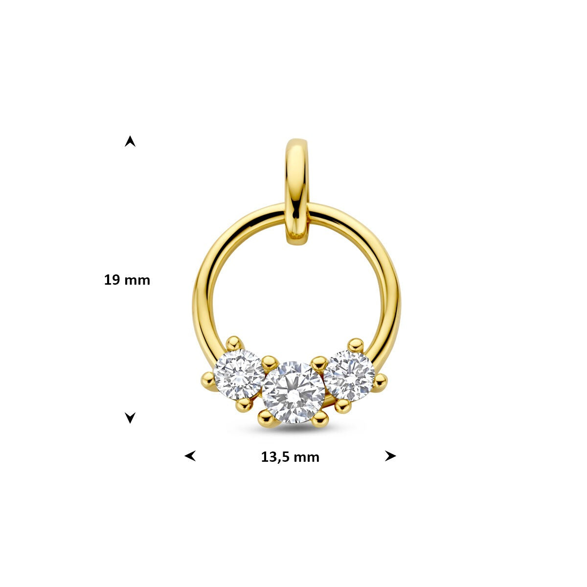 14k żółte złoto wisiorek z diamentem hodowanym w laboratorium